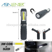 2 Nível de iluminação COB - 5 LED de iluminação - OFF 3W COB + 5 luz de inspeção LED